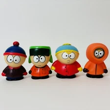 Comedy Central South Park 4 Squeaky Rubber Figures Stan Kyle Cartman Kenny Toys