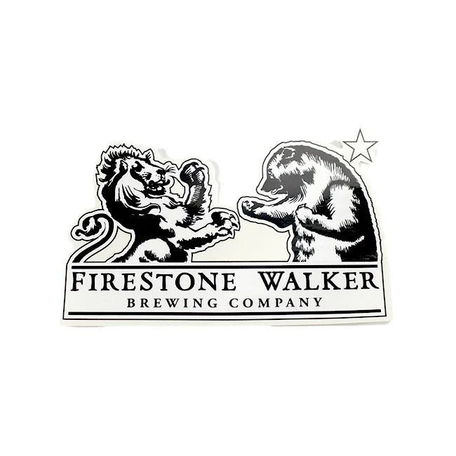 Calcomanía Firestone Walker Brewing Lion v Bear logotipo cerveza artesanal parachoques ventana pegatina Foto 2 de 2