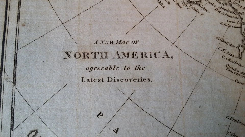 1796 ORIGINAL ANTIQUE COPPERPLATE MAP - A NEW MAP OF NORTH AMERICA - Image 2 of 4