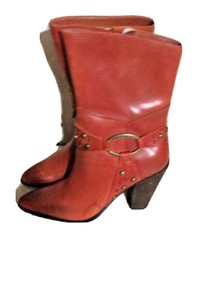 burnt orange ankle boots