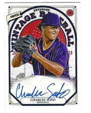 CHARLEE SOTO 2023 ONYX VINTAGE EXTENDED BASEBALL ON CARD AUTO BLUE INK