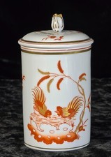 Contenitore scatola barattolo tè rosa gallo ruggine vintage Richard Ginori Siena #3