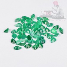 Natural Green Onyx 6x4mm Pear Faceted Cut 20 Pieces Top Quality Loose Gemstones