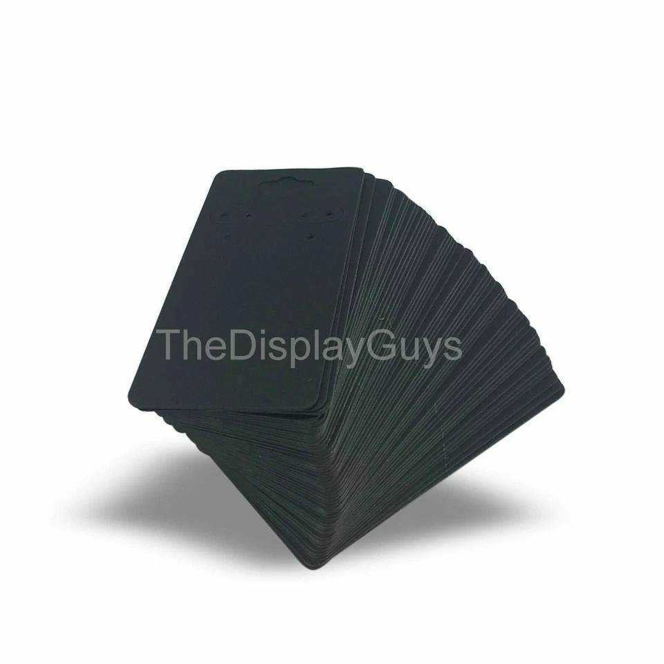 500pc 2x4" Inch Black Paper Earrings Display Hanging Cards for Jewelry Accessory - Image 2 of 3