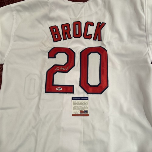 Lou Brock Signed St. Louis Cardinals Jersey PSA/DNA COA 2xWorld Series Champion