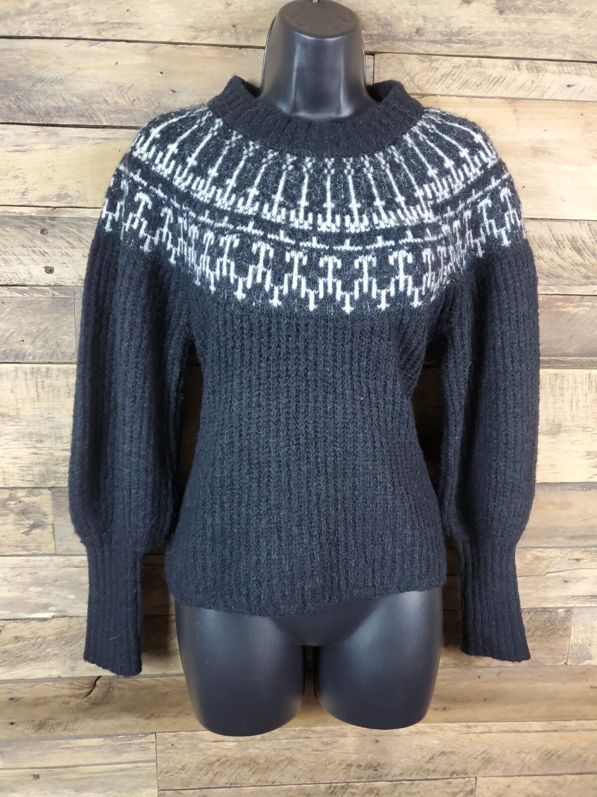 Universal Thread Sweater Pullover Black White Sma… - image 3