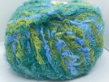 Berlini Bunny Soft Yarn 80 Seascape 50g 98y Blue Green Puffy Long Short Eyelash