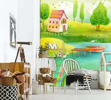 3D House River ZHUA2883 Wallpaper Wall Murals Removable Self-adhesive Ann