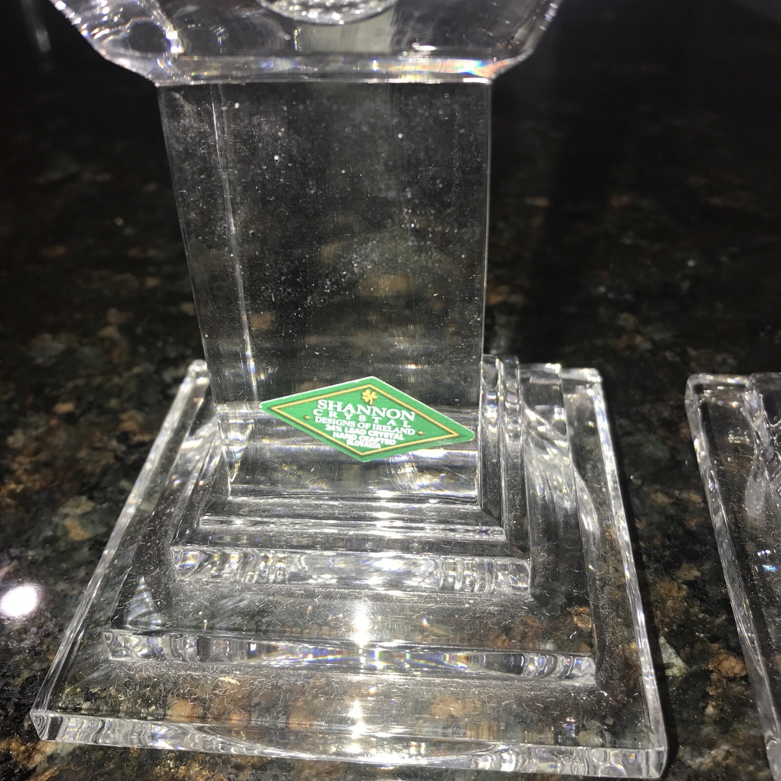 New Shannon  24% Lead Crystal Pillar Candle Holders