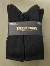 New True Religion Mens 8 Pack Half Cushion Crew Socks.