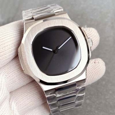 Luxury NH35A Sapphire Square 100M Dive Automatic Men Watch Black Dial Glass Back