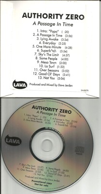 Authority Zero A Passage In Time Carded Sleeve Advnce Promo Dj Cd 2002 Usa Ebay