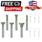 Woodworking Router Bits Set Carbide 1/4-5/8 Inch Keyhole T-Slot Cutting