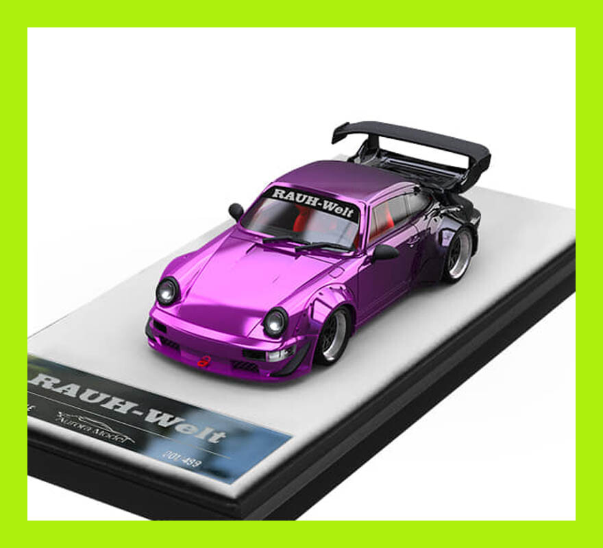 JAN 2025 Aurora Model PORSCHE 964 Chrome Purple-Black 1/64 NO