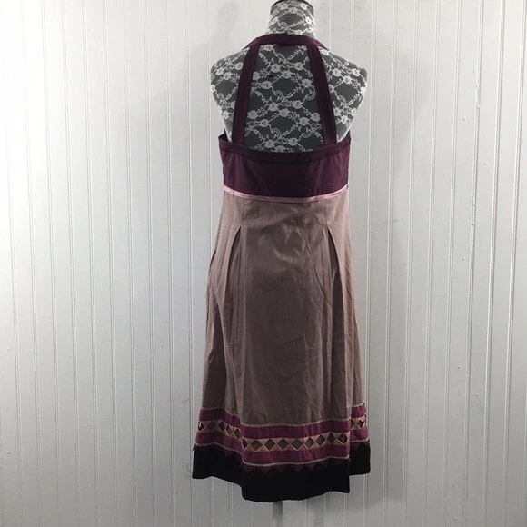 Vestido Cynthia Cynthia Steffe Mujer’s 10 Mocha Púrpura Halter Funda Forrada Y2K Foto 3 de 4