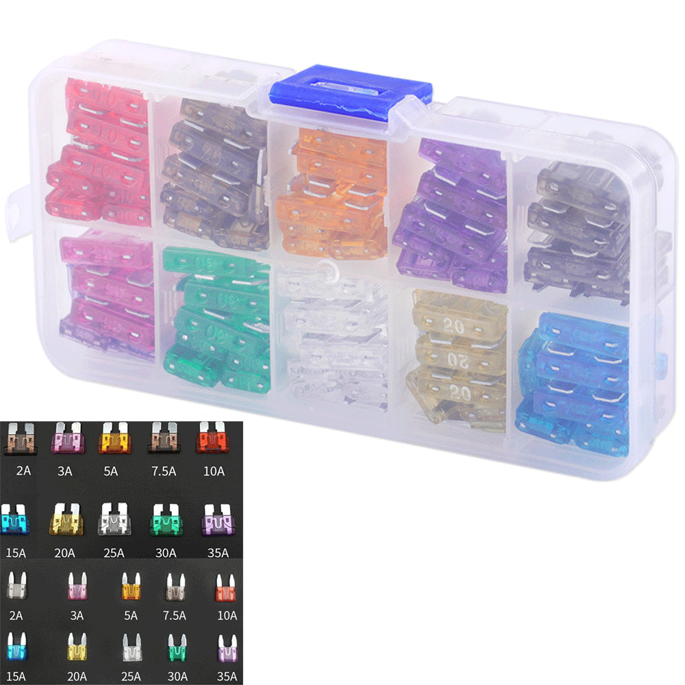 110x Mixed Mini Blade Fuse Standard+Small 2-35 AMP Insurance Car
