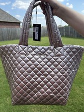 Mzwallace 3 Piece Rose Gold Set: Metro Tote, Storing Pouch & Zip Pouch All Nwt