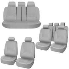 Leather Full Set Car Seat Cover Waterproof Cushion Universal for Sedan SUV Truck