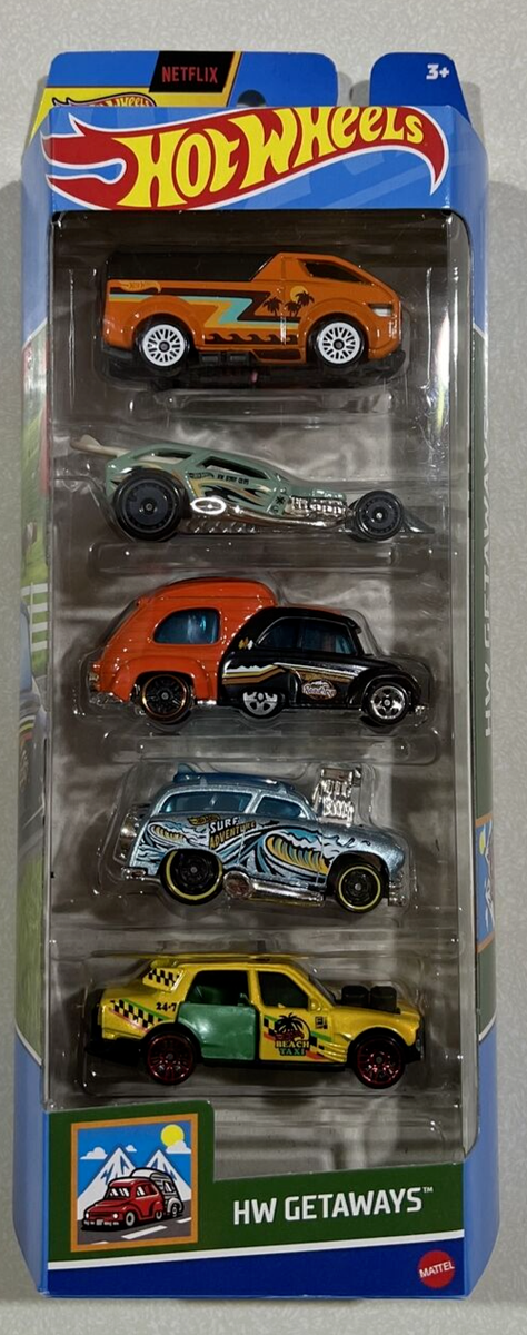 NEW 2024 Hot Wheels HW Getaways 5 Pack Time Attaxi, Surf Crate, RV