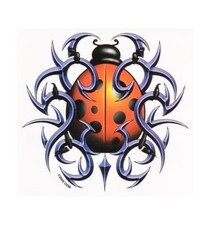 PRETTY FAIRY GARDEN LADYBUG TATTOO STYLE STICKER/DECAL Waterproof Indoor/Outdoor