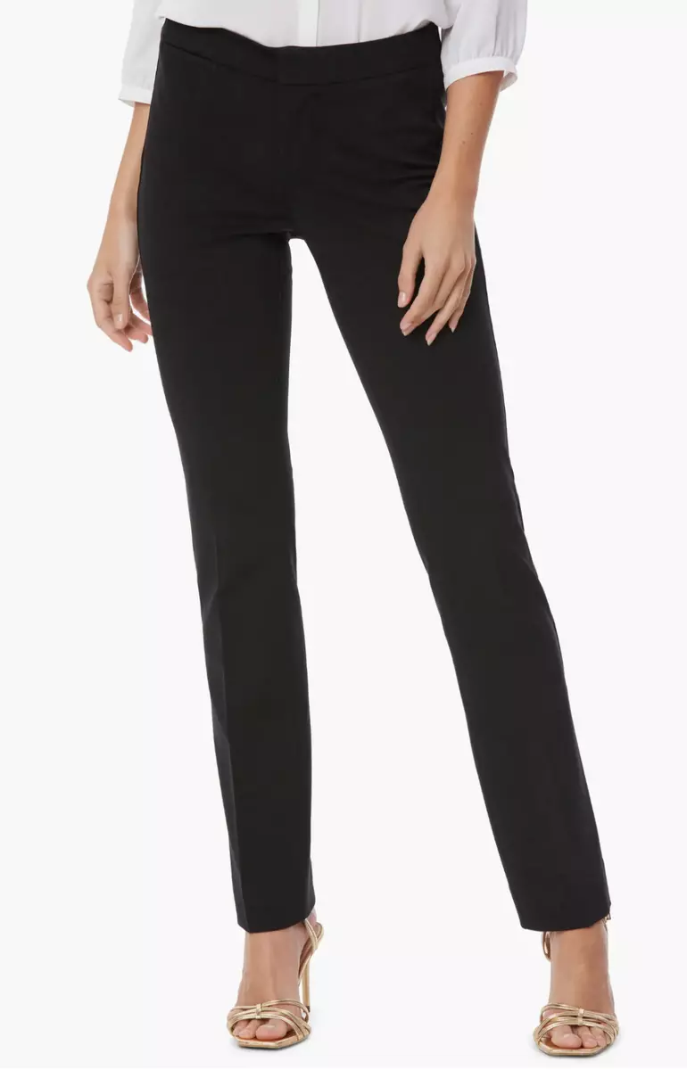 NYDJ Black Stretch Knit Ponte Trousers L133023 Size 14
