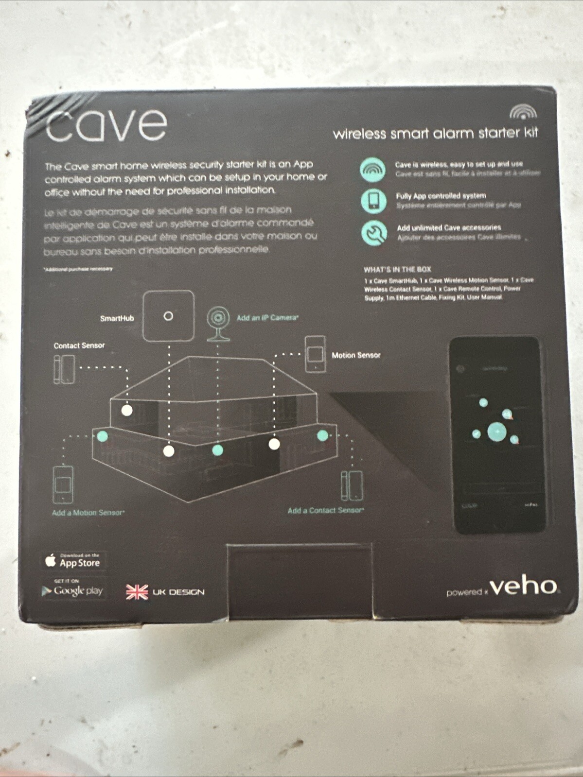 Veho VHS-001-SK Cave Wireless Smart Alarm Starter Kit Home S