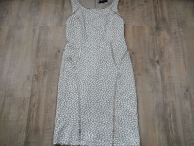 COMMA beautiful shift dress cream beige gold size 36 W. NEW 817