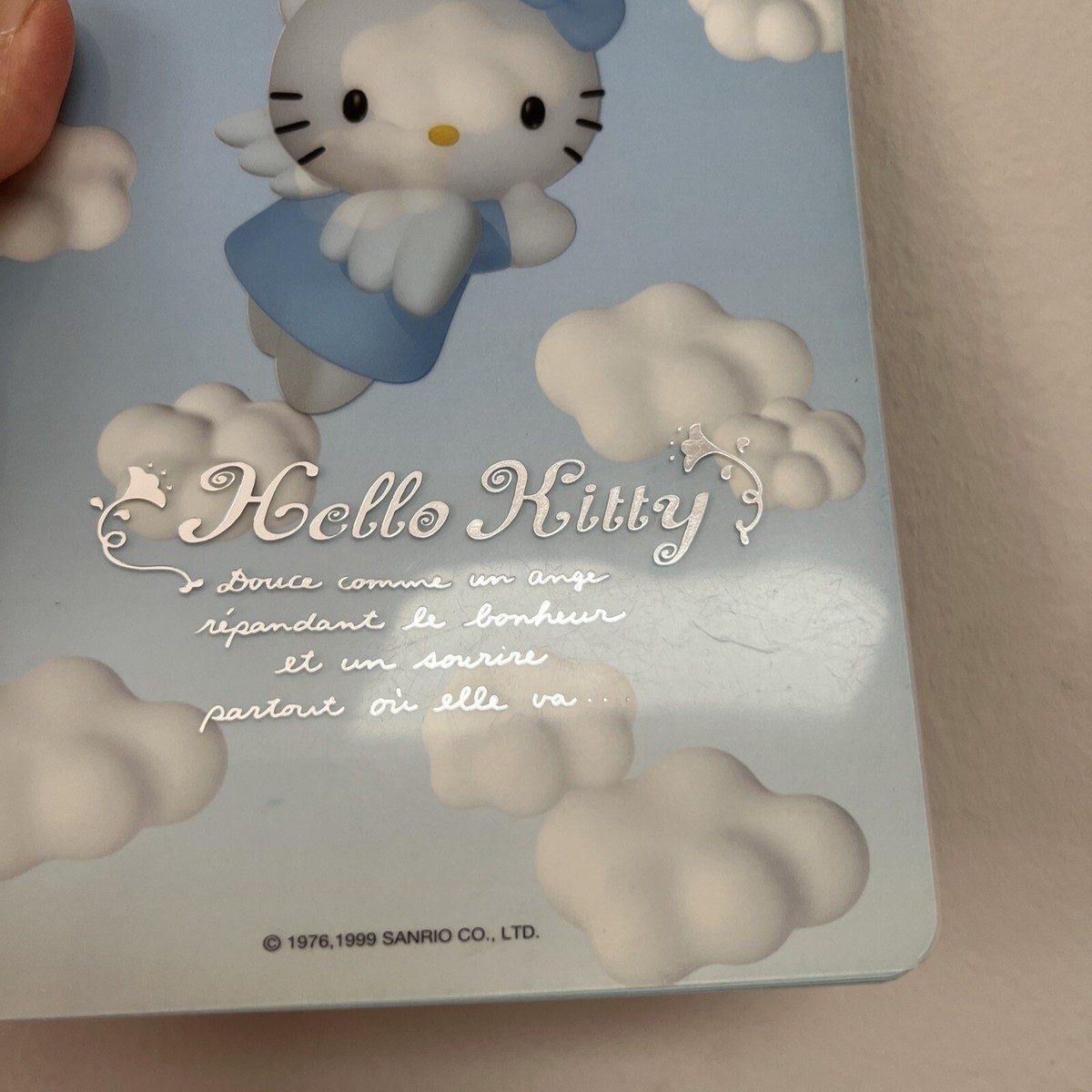 Sanrio Vintage 1999 Hello Kitty Blue Angel Bio Notebook Trinket