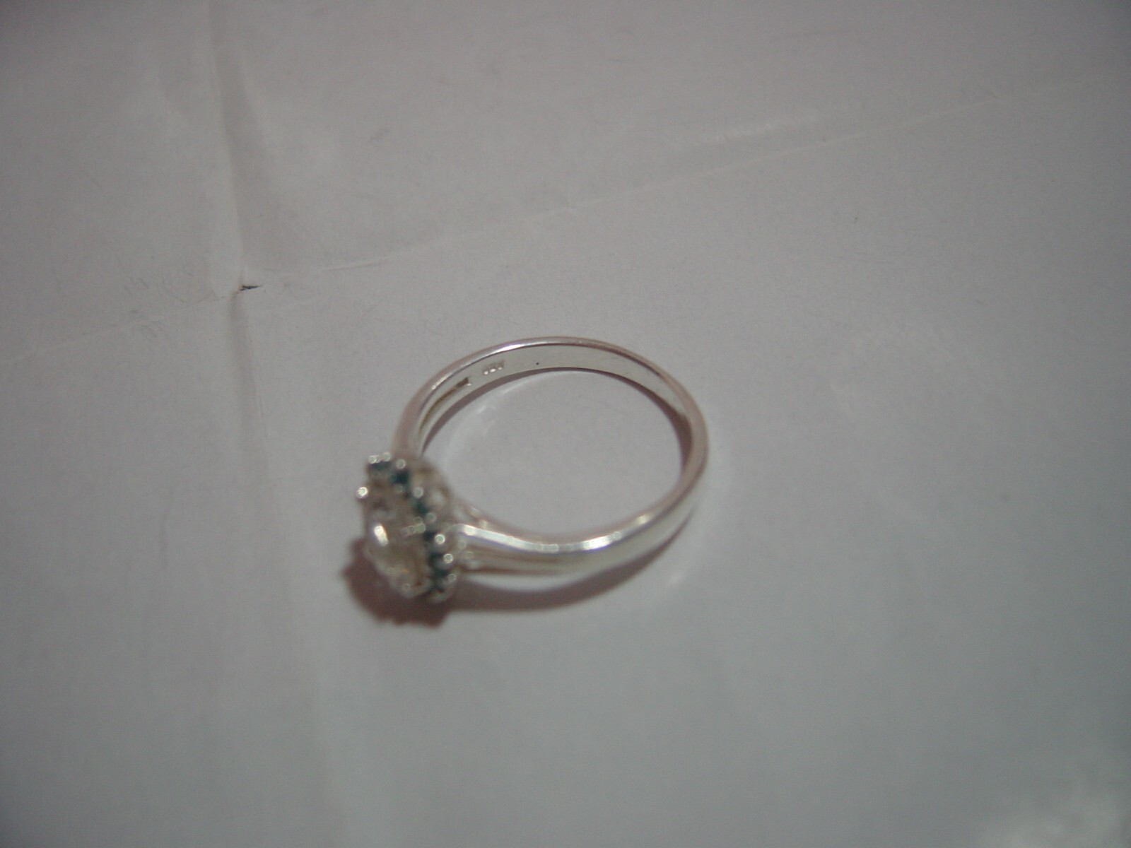 Vintage Solid Silver Ring Superb white sapphire &… - image 4