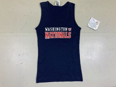 MLB Merchandise Nationals Sleeveless Shirt Tank Youth Girls Small Navy Blue