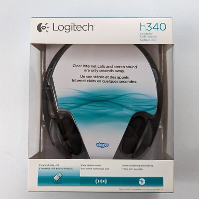 Logitech H340 USB Computer PC Headset w/Noise Cancelling Microphone