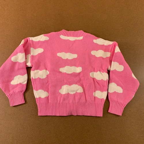 Old Navy Girls Small (6) Pink Cloud Printed Button-Front Cardigan Sweater NWT - Picture 4 of 5