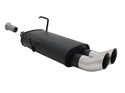 NOVUS Endschalldämpfer Sportauspuff 2x76 D-T-M passend für PEUGEOT 206 / 206CC