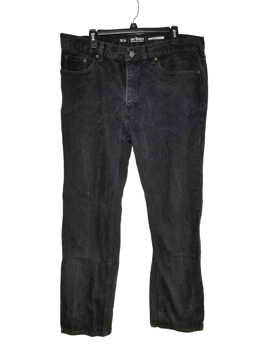 Urban Pipeline Men's Jeans, 38/34, Regular Fit, Black