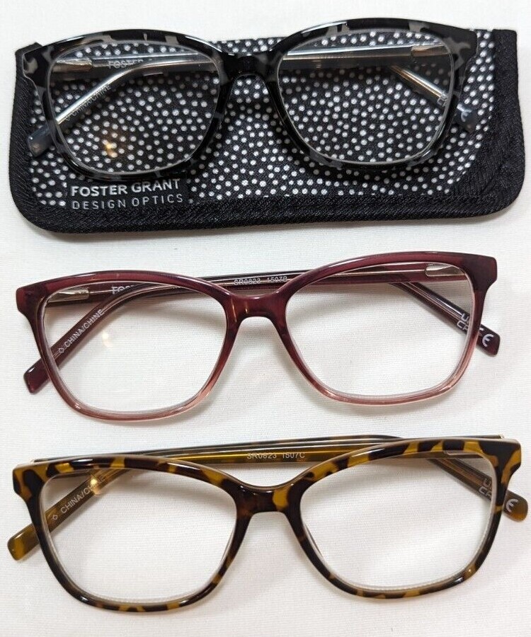 Design Optics Foster Grant Full Frame Plastic Fashion Reading Glasses  1507