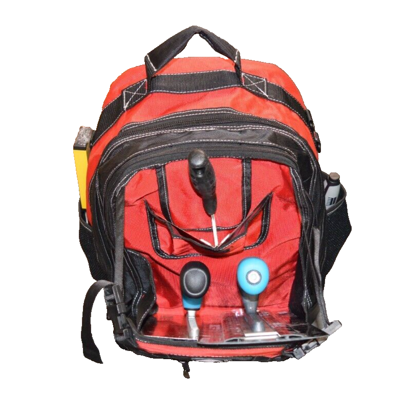 TS Hard base canvas tool backpack bag - Internal pockets & expanding ...