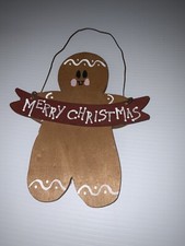 Gingerbread merry Christmas door hanging sign  