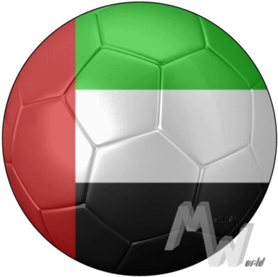 Aufkleber - Sticker - Fußballflagge Rund - Arabische Emirate  Flagge - 9 cm Ø