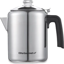 Heavy Duty Stove Top Percolator Yosemite Coffee Pot Maker Stainless Steel 8-Cup