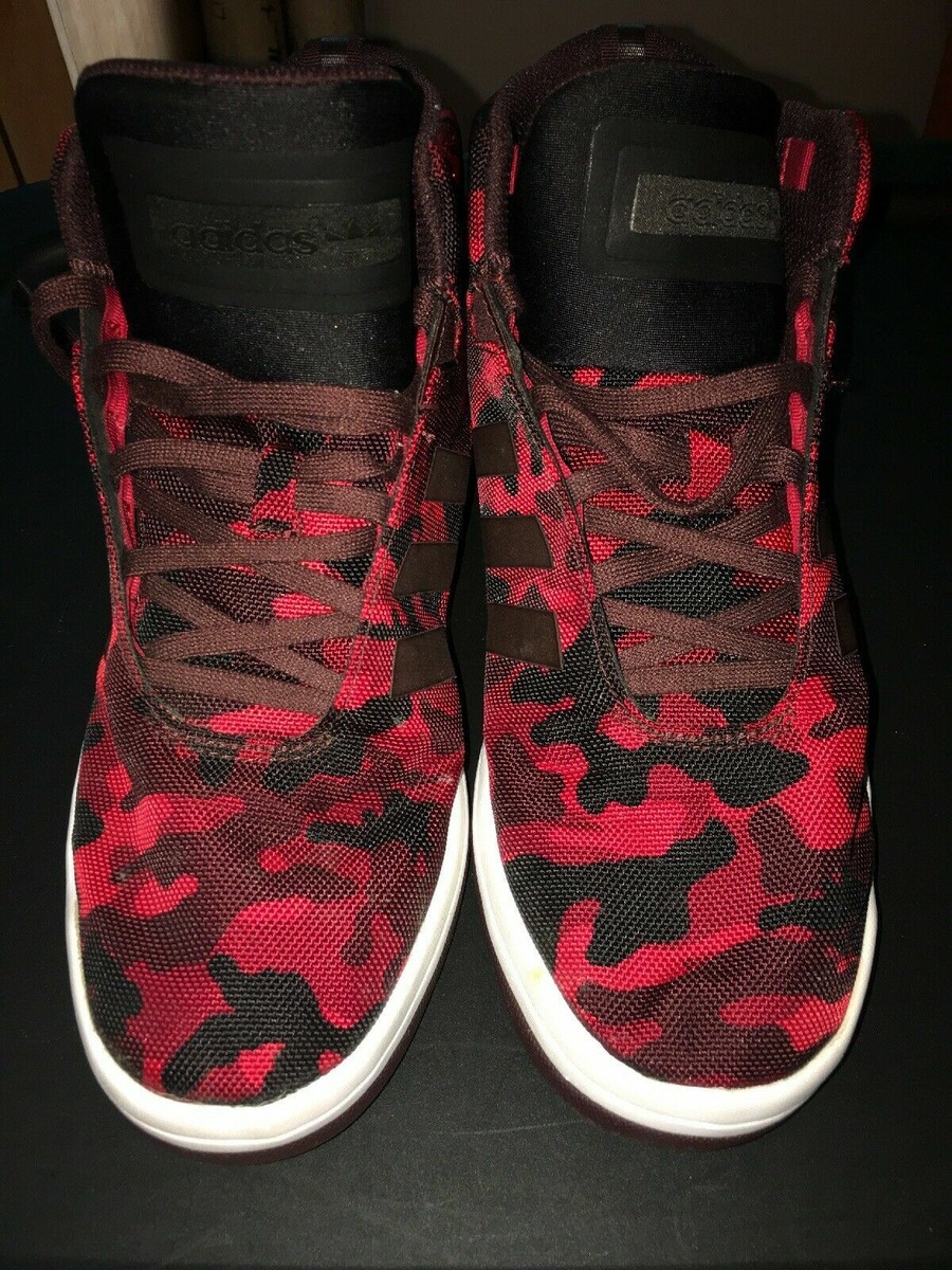 Adidas Red & Black Camo Camoflage Hi Top Excellent Condition