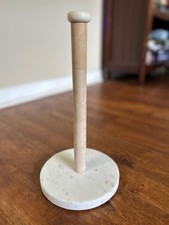Marble and Wood Paper Towel Holder