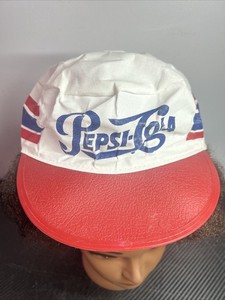 Vintage Used Pepsi-Cola Hat Red Plastic Bill