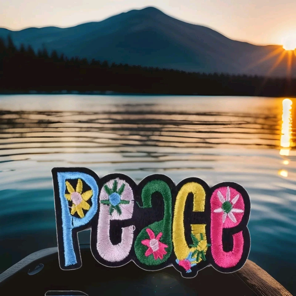 2pc Patch Peace And Love Embroidered Iron On Patches PB21 - Image 3 of 4