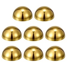 8pcs 2.5" Stainless Steel Hollow Mirror Polished Hemisphere Ball, Golden