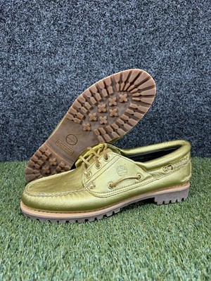 Timberland Women's Size 9 Gold Leather Boat Shoes Noreen 3 Eye