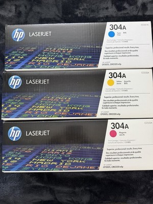 HP CC531A CC532A CC533A  SET OF 3 COLORS   304A NEW SEALED BOXES