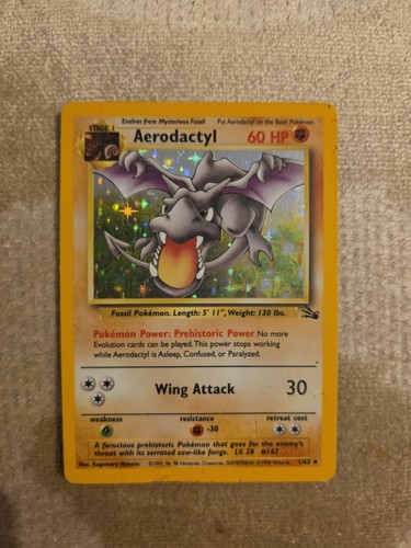 Pokémon TCG Aerodactyl Fossil Holo Card 1/62 Rare