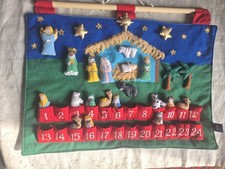 soft vintage Nativity Advent Calendar 25 Characters Daily Countdown  Complete