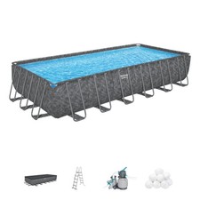 Bestway APX 365 24ft Rectangular All-Year Above Ground Swimming Pool Set
