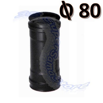 Muffe F-F schwarz für Pelletöfen Ø 80 mm - Schornstein